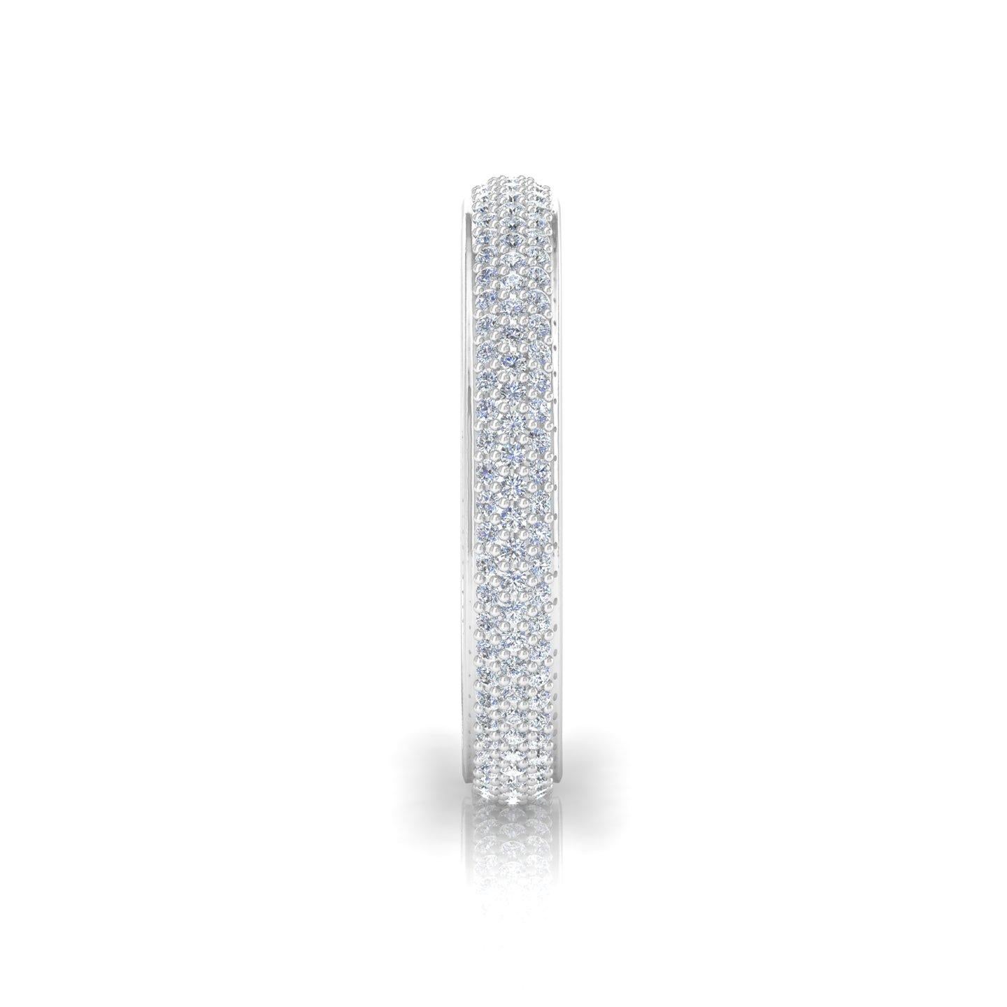 For Sale:  0.91ct Pave Set Diamond Stacking Eternity Band Wedding Ring 14k White Gold 4