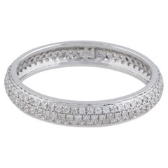 0.91ct Pave Set Diamond Stacking Eternity Band Wedding Ring 14k White Gold