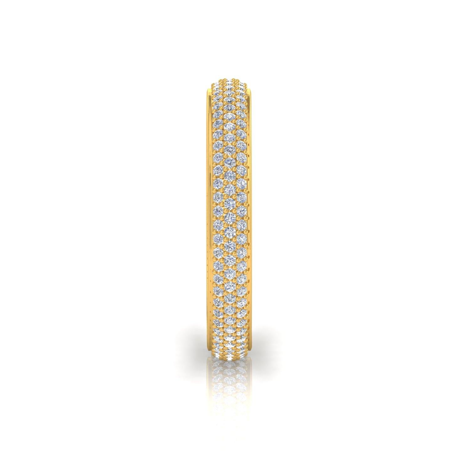 For Sale:  0.91ct Pave Set Diamond Stacking Eternity Band Wedding Ring 14k Yellow Gold 2