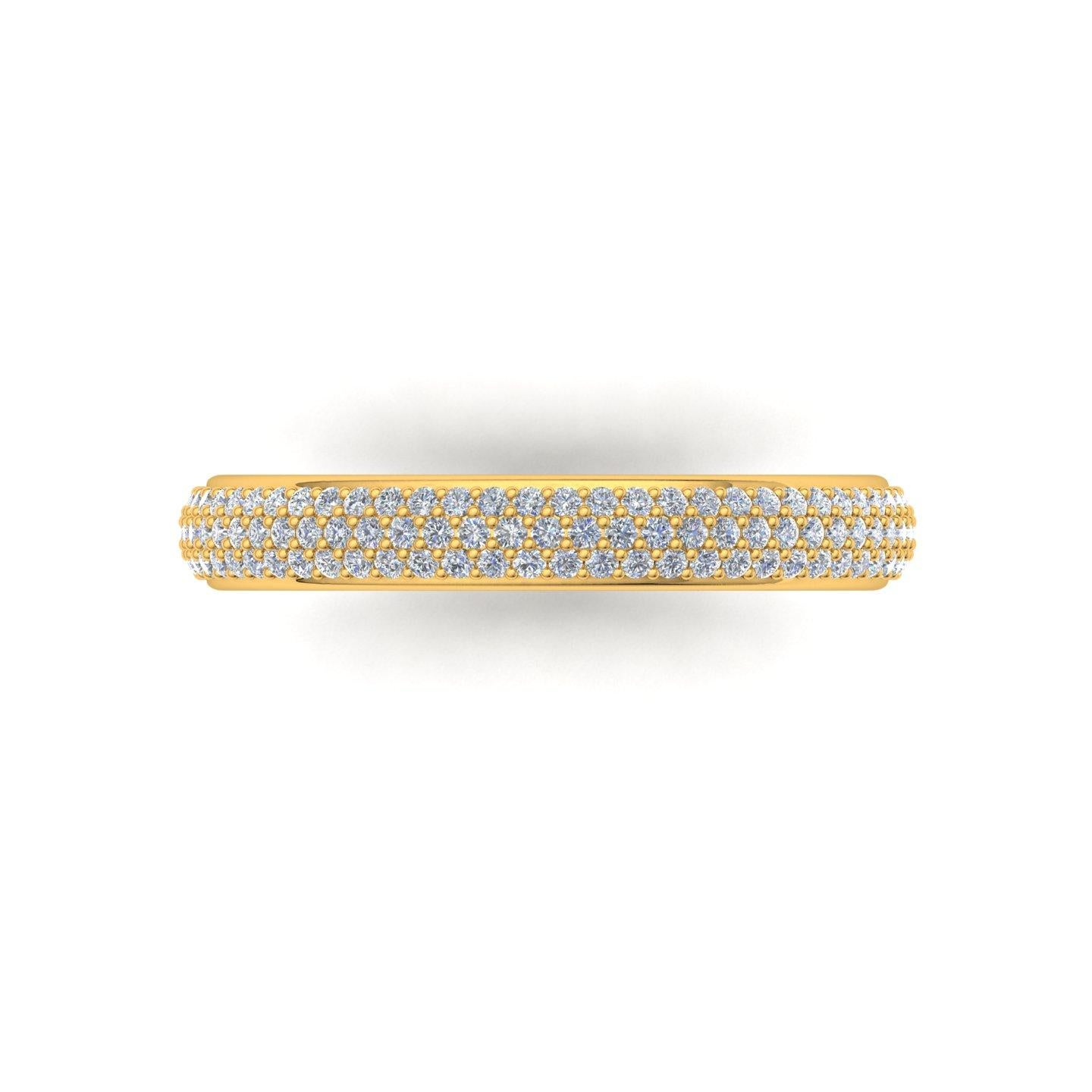 For Sale:  0.91ct Pave Set Diamond Stacking Eternity Band Wedding Ring 14k Yellow Gold 4