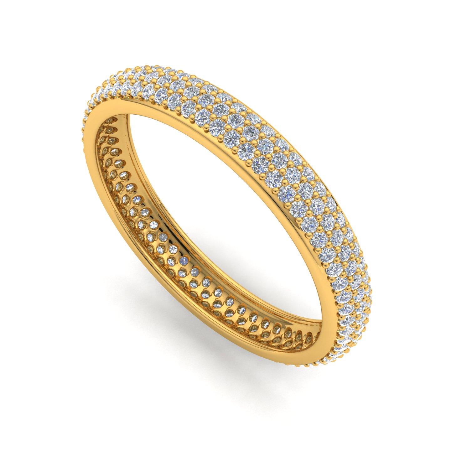 For Sale:  0.91ct Pave Set Diamond Stacking Eternity Band Wedding Ring 14k Yellow Gold 5
