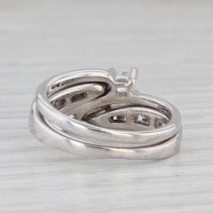 0.91ctw Diamond Engagement Ring Wedding Band Jacket Bridal Set 14k Gold Size 5