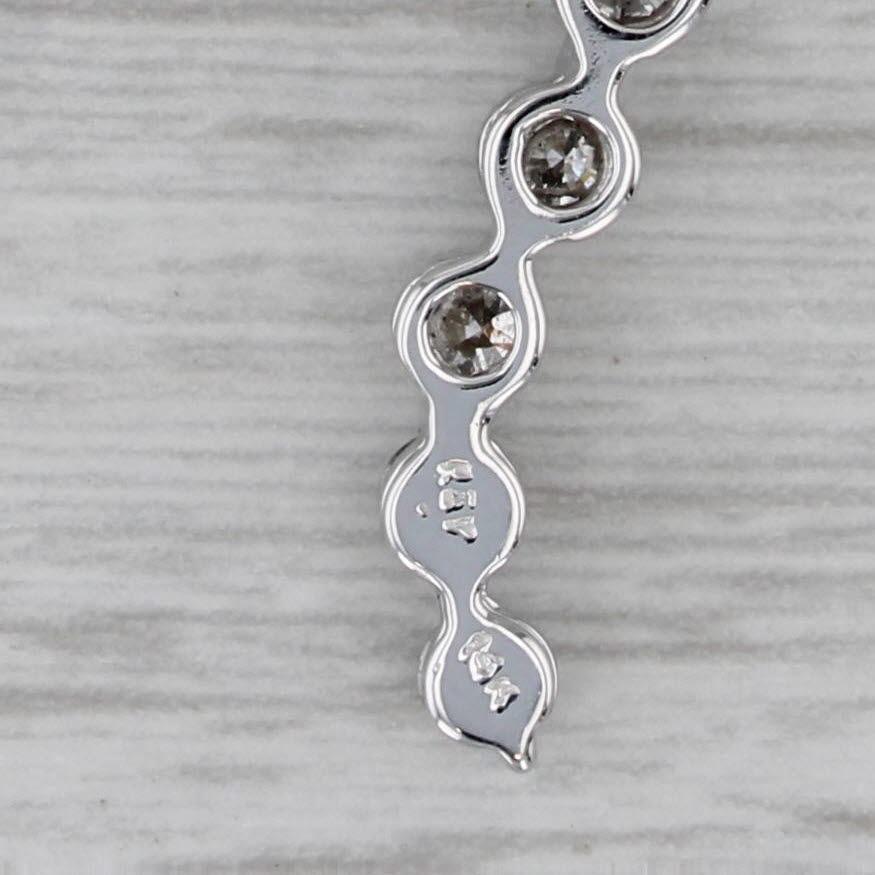 0.91ctw Diamond Journey Pendant Necklace 14k White Gold 18