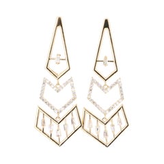 0.92 Carat Diamond 14 Karat Yellow Gold Earrings