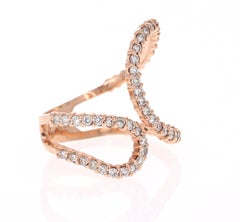 0.92 Carat Diamond Cocktail Ring 14 Karat Rose Gold