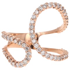 0.92 Carat Diamond Cocktail Ring 14 Karat Rose Gold