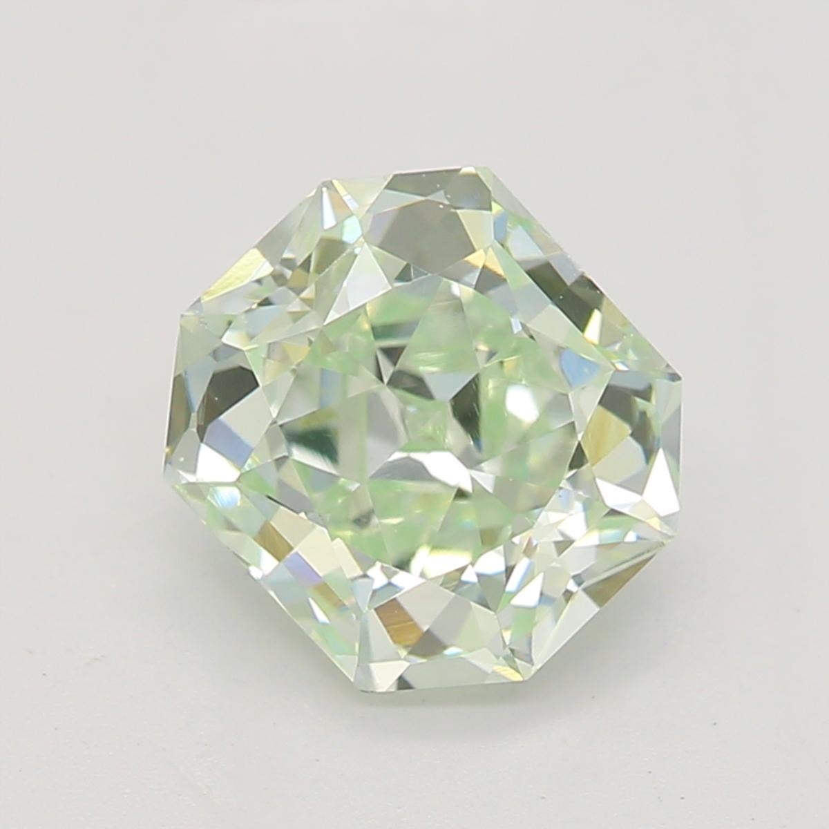 Radiant Cut 0.92 Carat Fancy Light Bluish Green Radiant Diamond VS1 Clarity GIA Certified For Sale