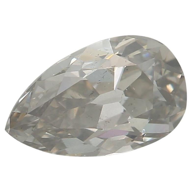 0,92 Karat Fancy Hellgrauer Diamant im Birnenschliff SI2 Reinheit GIA zertifiziert