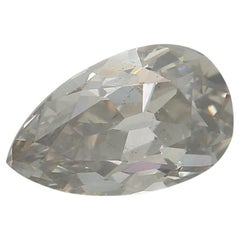 Diamant fantaisie gris clair taille poire de 0,92 carat, pureté SI2, certifié GIA
