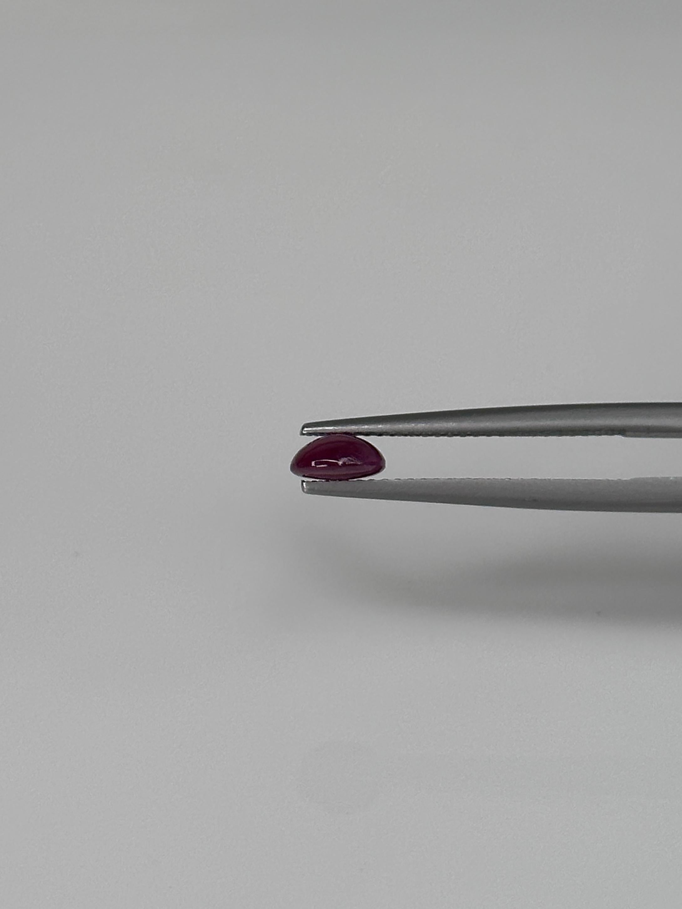 Cabochon 0.92 Carat Flux Treated Ruby For Sale