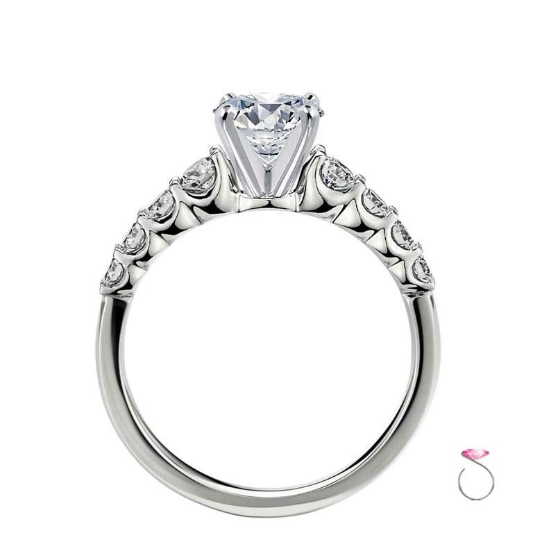 0.92 Carat H, VS1 Round Diamond Engagement Ring, GIA For Sale at 1stDibs