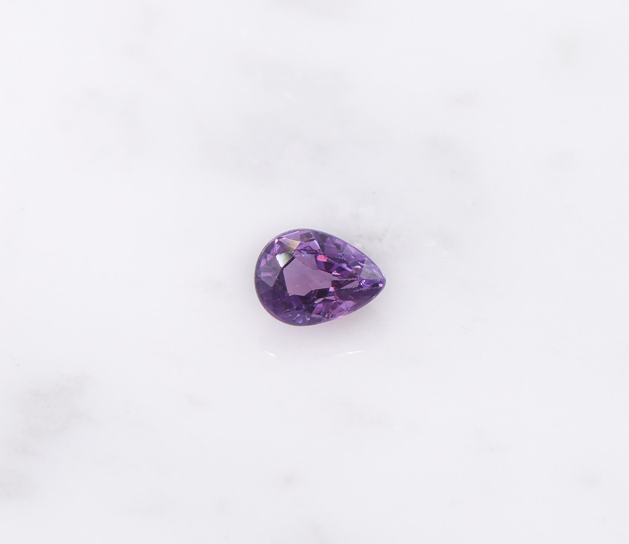 Donna 0,92 carati di ametista viola, gemma sciolta a forma di pera 7x5 mm in vendita