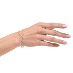 Mark Broumand 0,92 Carati Taglio Brillante Rotondo Diamante Pave Bangle