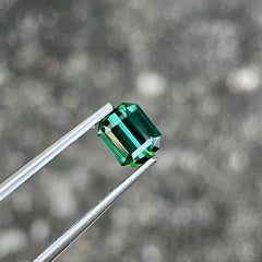 0.92 carats Greenish Blue Tourmaline Stone Emerald Cut Afghan Gemstone