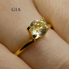 0.92 ct Round Pastel Yellow Sapphire GIA Certified Sri Lankan Unheated