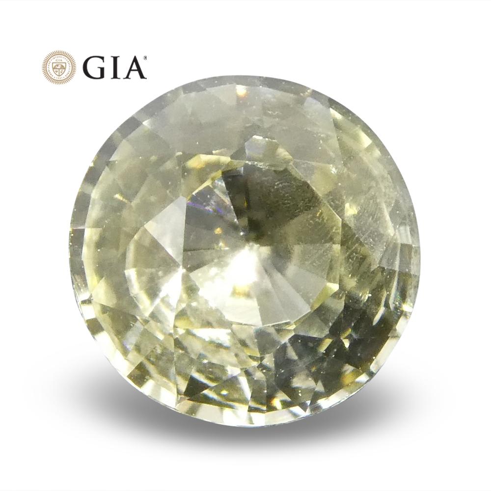 Women's or Men's 0.92 ct Round Pastel Yellow Sapphire GIA Certified Sri Lankan Unheated For Sale