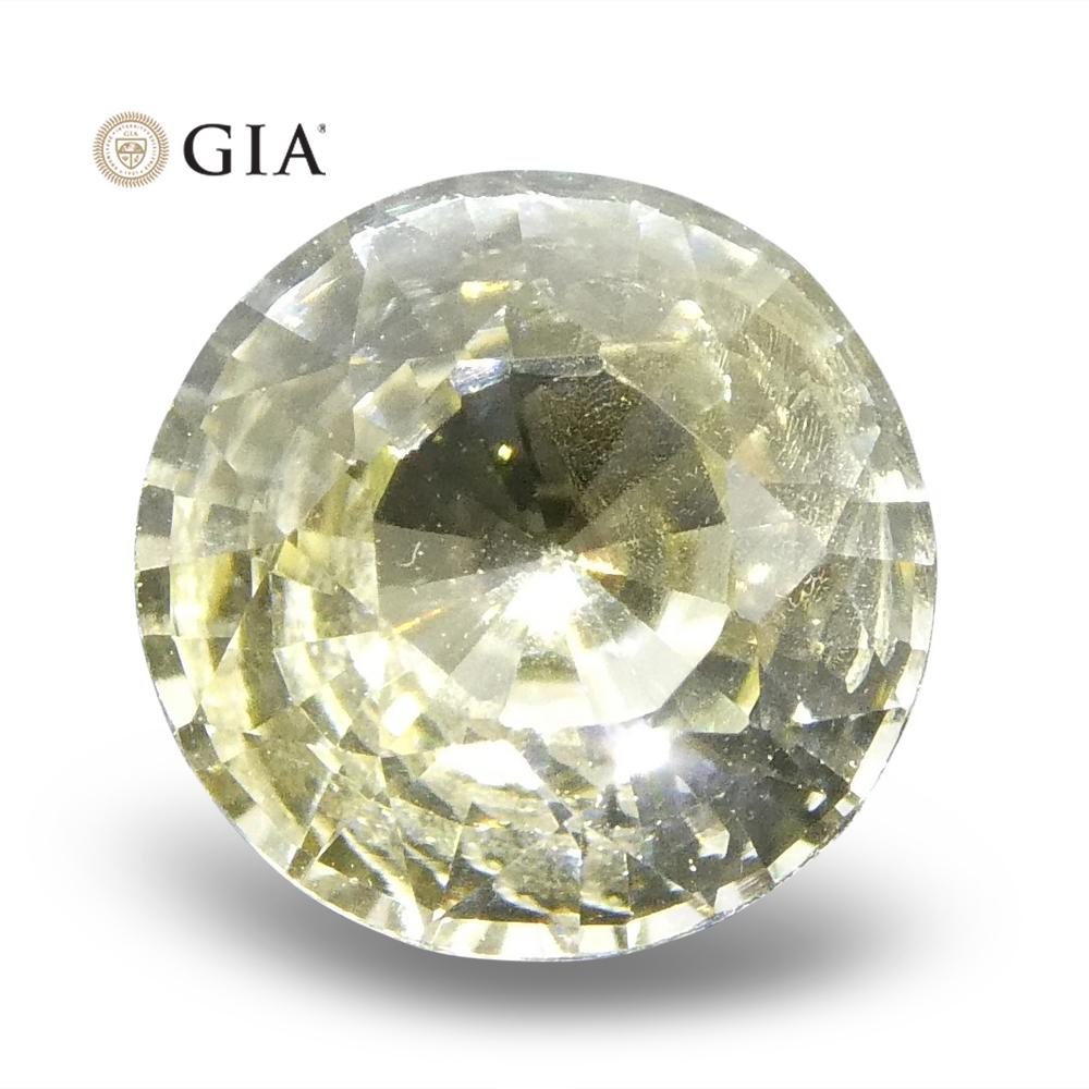0.92 ct Round Pastel Yellow Sapphire GIA Certified Sri Lankan Unheated For Sale 3