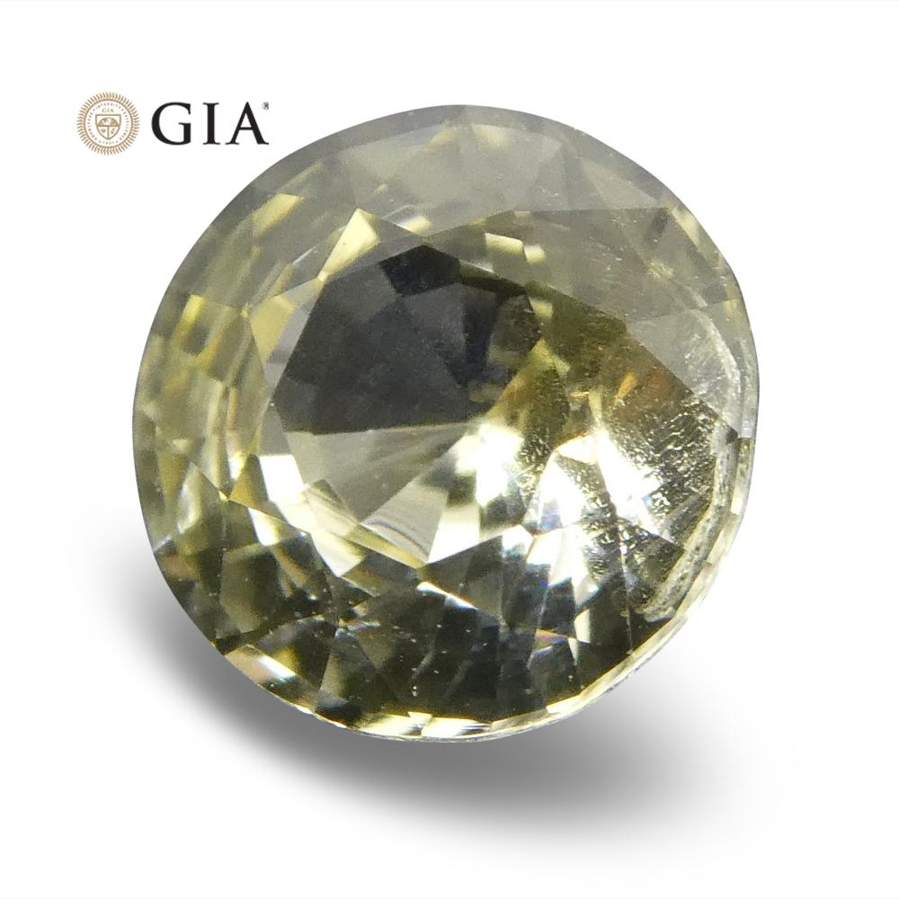 0.92 ct Round Pastel Yellow Sapphire GIA Certified Sri Lankan Unheated For Sale 4