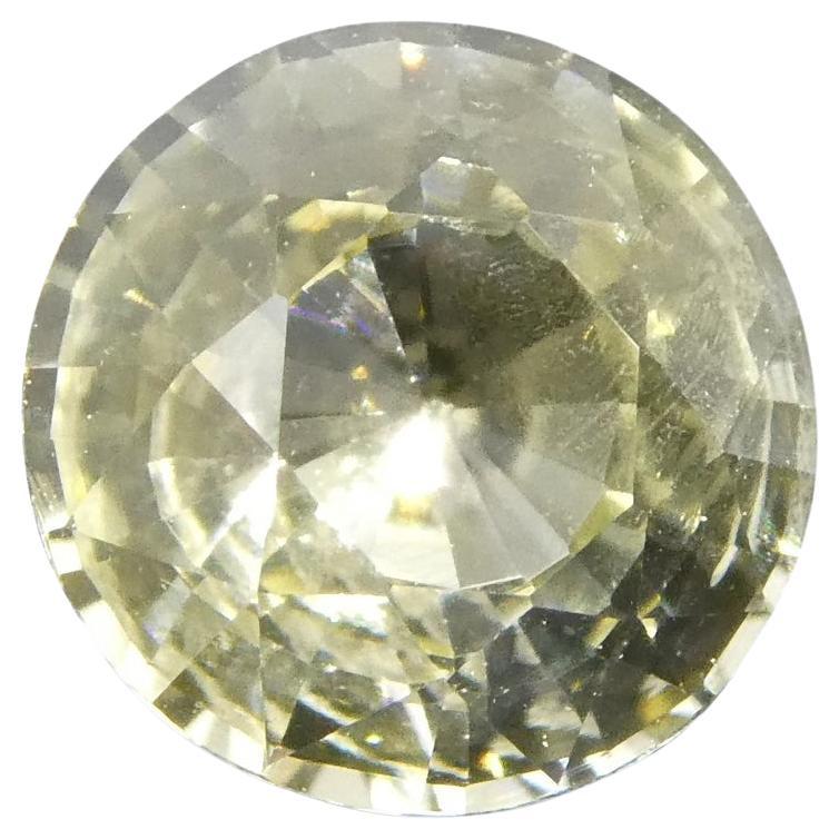0.92 ct Round Pastel Yellow Sapphire GIA Certified Sri Lankan Unheated For Sale
