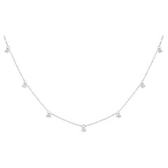 0.92 Cts Diamond Charm Necklace in 18K White Gold
