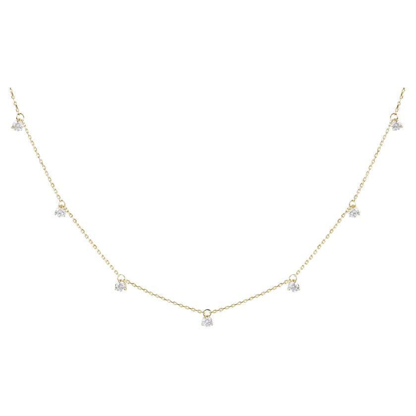 0.92 Cts Diamond Charm Necklace in 18K Yellow Gold