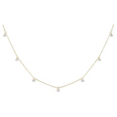 0,92 Karat Diamant-Charm-Halskette aus 18 Karat Gelbgold