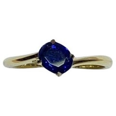 0.92ct Ceylon Sapphire Solitaire Engagement Ring 18ct Yellow Gold