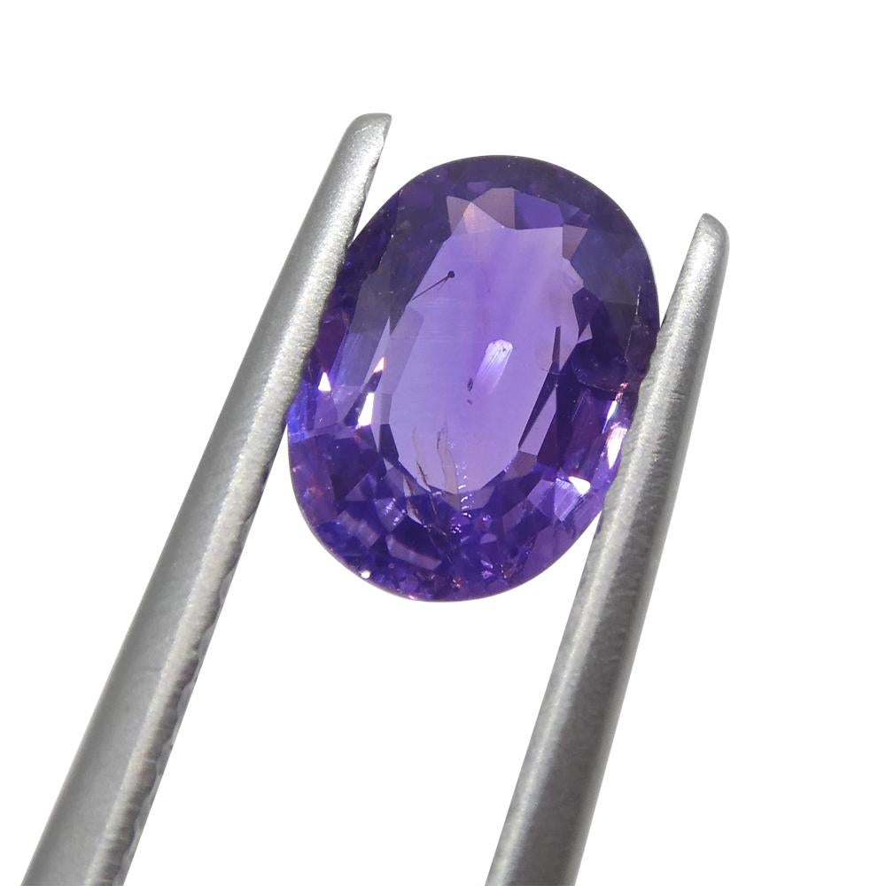 0.92ct Oval Purple Sapphire from Madagascar Unheated For Sale 5