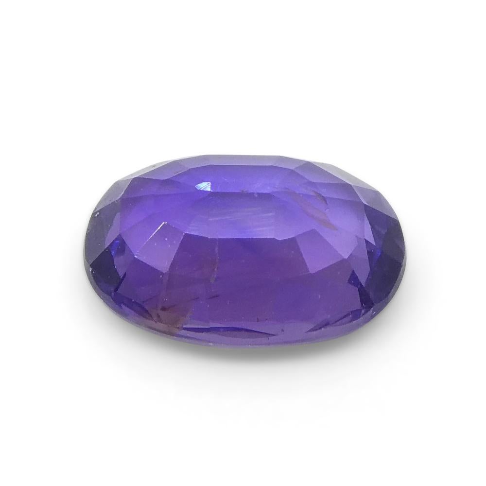 Saphir violet ovale 0.92 carat non chauffé de Madagascar en vente 6