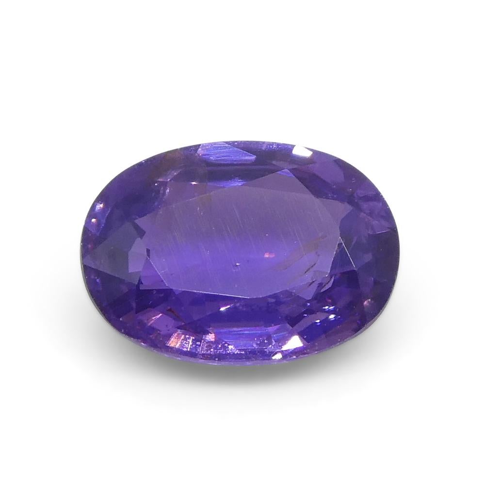 Saphir violet ovale 0.92 carat non chauffé de Madagascar en vente 7