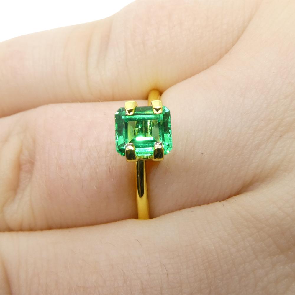 Description:

Gem Type: Emerald 
Number of Stones: 1
Weight: 0.92 cts
Measurements: 6.13 x 5.40 x 3.71 mm
Shape: Rectangular/Emerald Cut
Cutting Style Crown: Emerald Cut
Cutting Style Pavilion: Step Cut 
Transparency: Transparent
Clarity: Very Very
