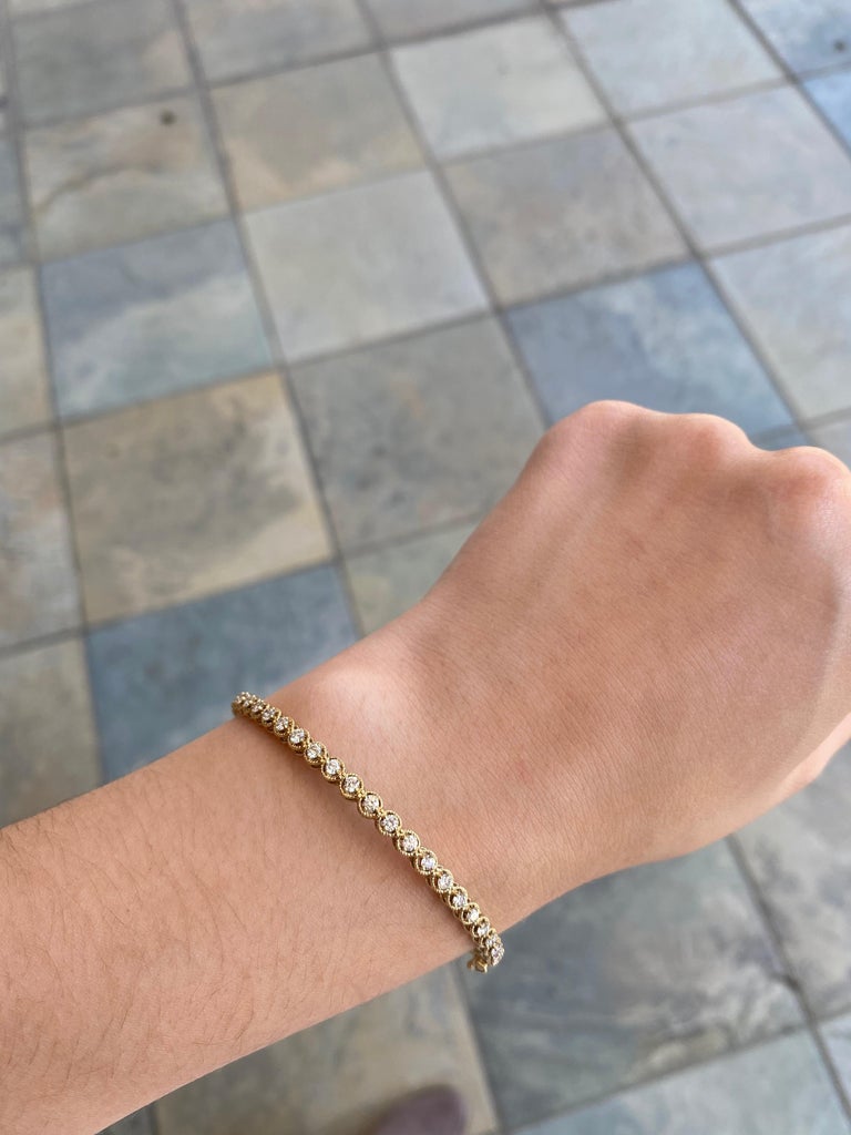 14K Yellow Gold 0.2 carat Diamond Bangle main image 1