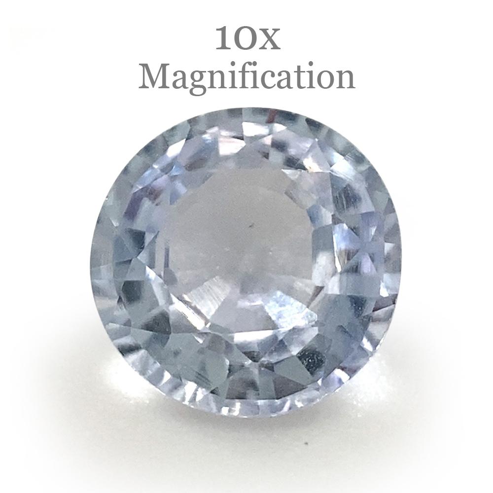 0.92ct Round Icy Blue Sapphire from Sri Lanka Unheated In New Condition For Sale In Toronto, Ontario