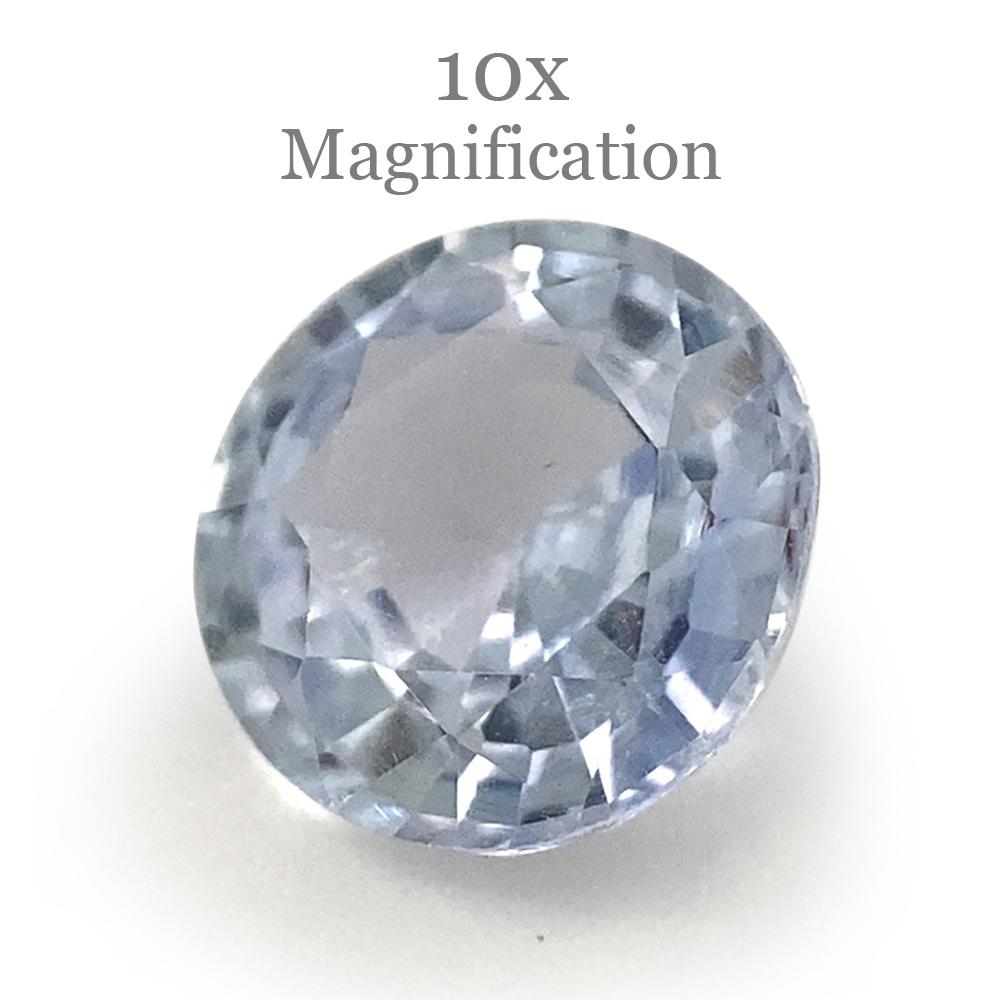 Women's or Men's 0.92ct Round Icy Blue Sapphire from Sri Lanka Unheated For Sale