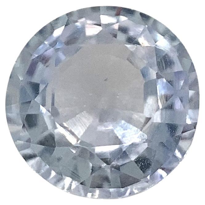 0.92ct Round Icy Blue Sapphire from Sri Lanka Unheated For Sale