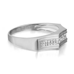 0.92Cttw Channel Set Princesse diamant anneau de mariage pour homme 14K or blanc