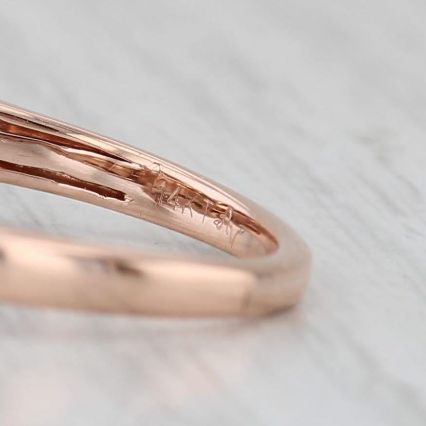 0,92 Karat Diamant Halo Verlobungsring 14k Roségold Größe 7 im Angebot 2