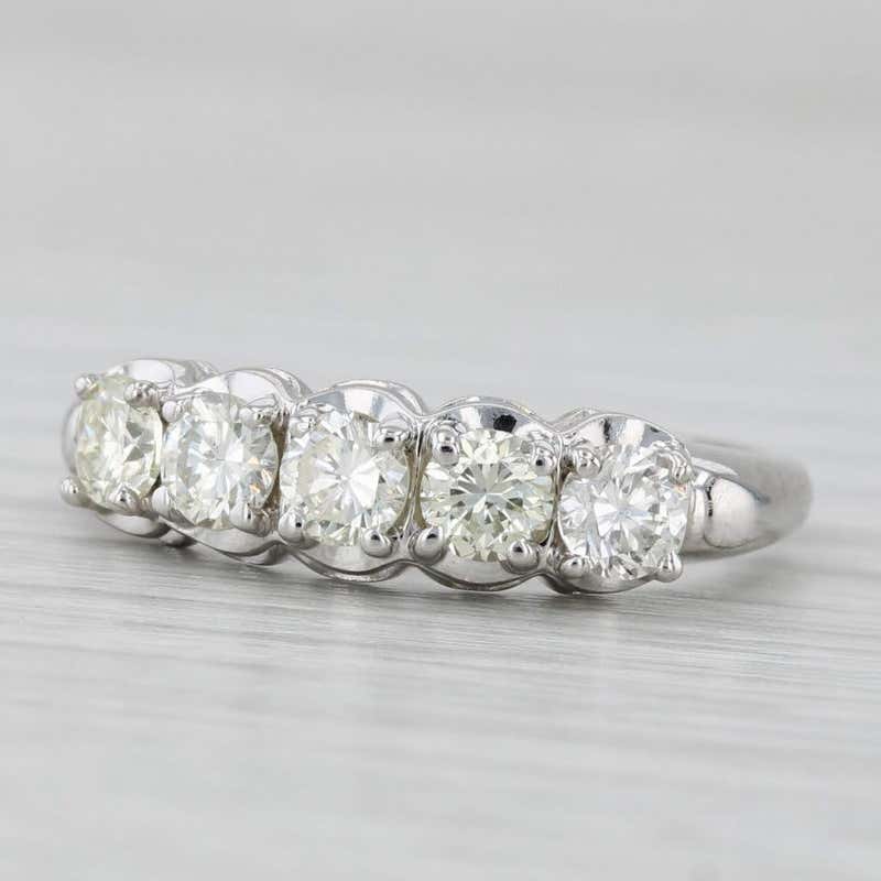 0.45ctw Diamond Wedding Band 18k White Gold Stackable Anniversary Ring ...