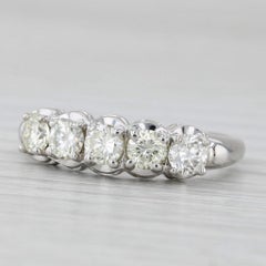 0.92ctw Diamond Ring 14k White Gold Size 6.5 Stackable Wedding Anniversary Band