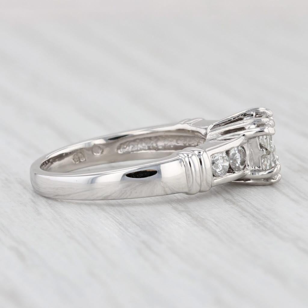 Princess Cut 0.92ctw Princess Diamond Engagement Ring Platinum Size 6.5