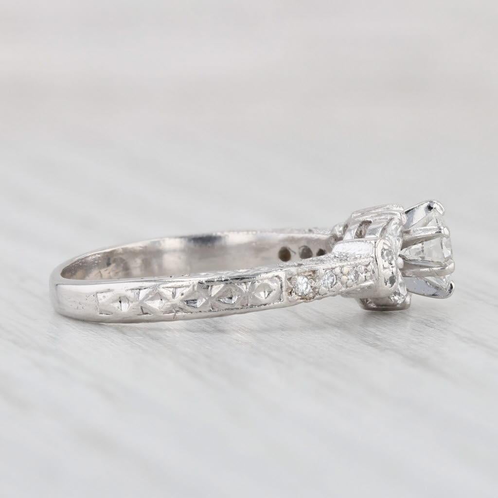 Round Cut 0.92ctw Round Diamond Engagement Ring 950 Platinum Size 7