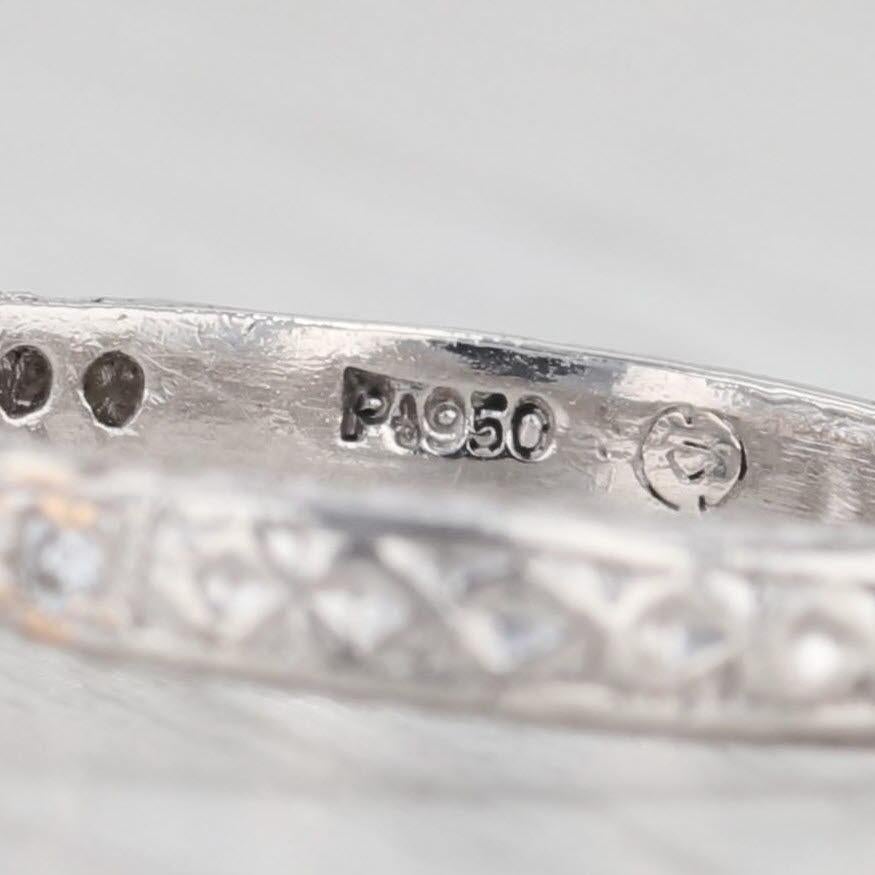 0.92ctw Round Diamond Engagement Ring 950 Platinum Size 7 In Good Condition In McLeansville, NC