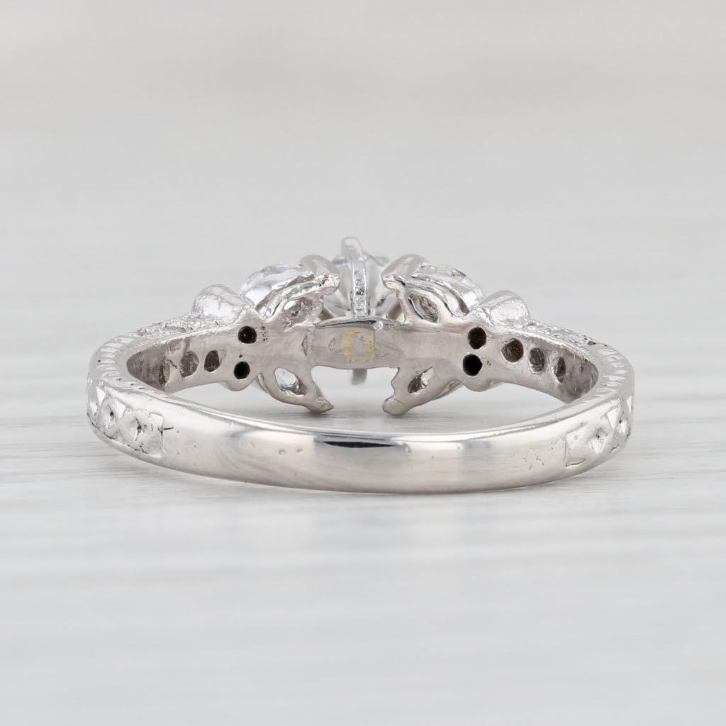 0.92ctw Round Diamond Engagement Ring 950 Platinum Size 7 2