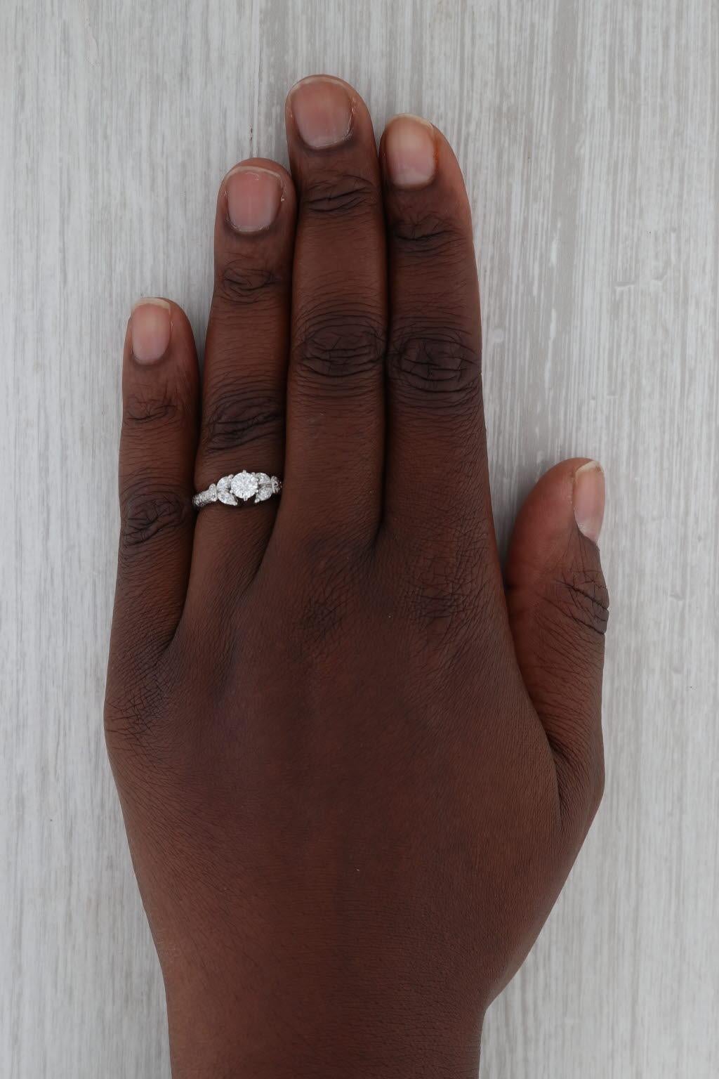 0.92ctw Round Diamond Engagement Ring 950 Platinum Size 7 3