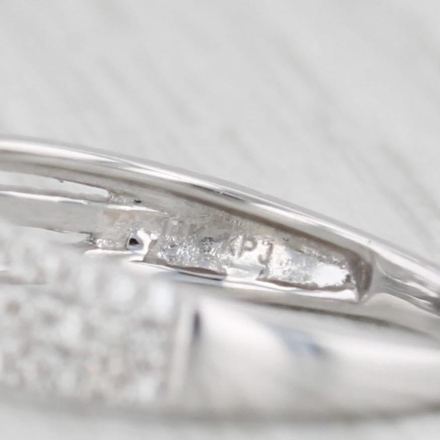 0.92ctw Round Diamond Halo Engagement Ring 14k White Gold Size 7 Bridal For Sale 2