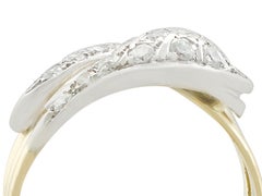 Vintage Diamond and 14 Karat Yellow Gold Snake Ring, Circa 1960