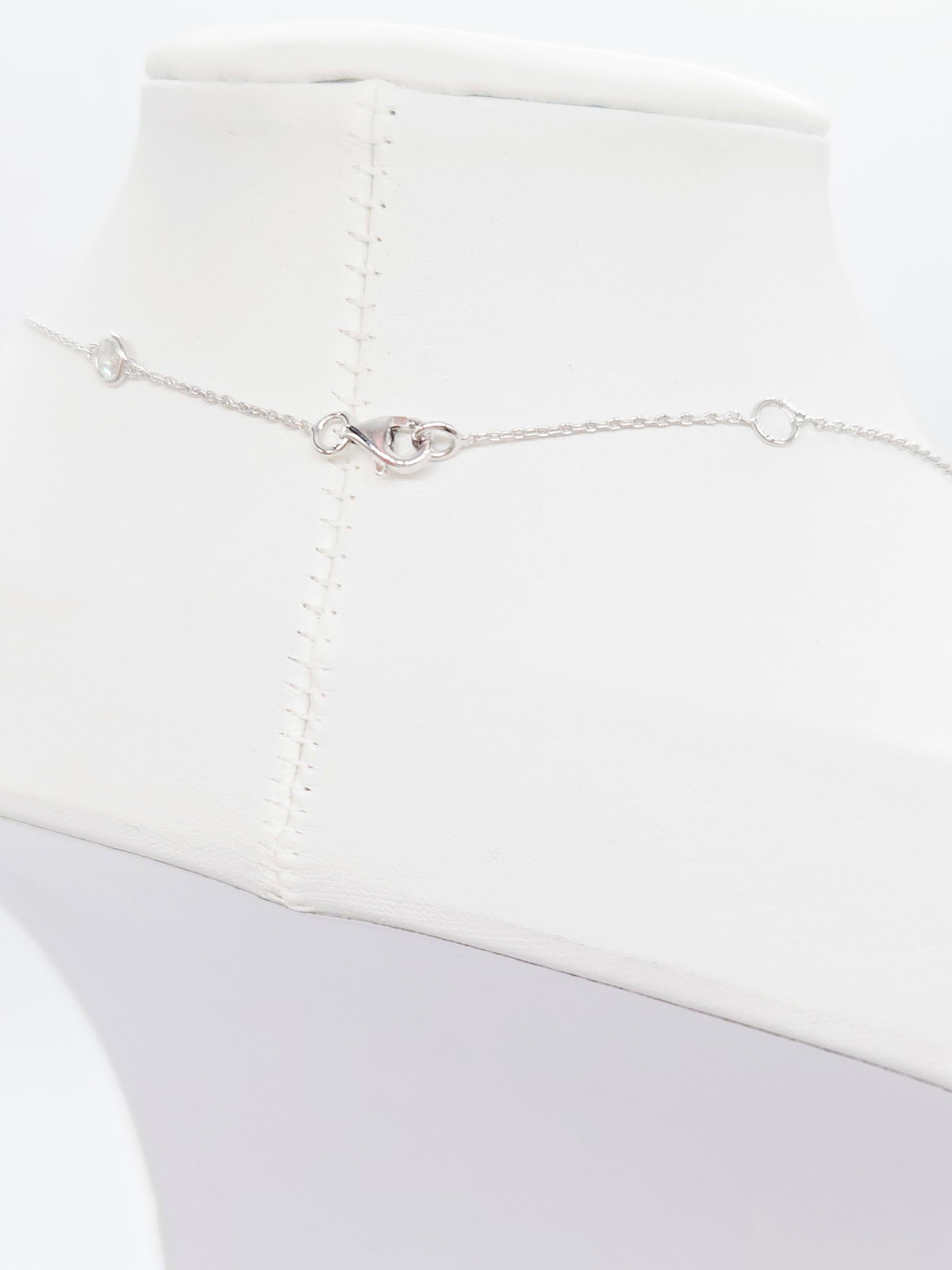 Collana di diamanti naturali da 0,93 carati in oro bianco 14 carati da 18''. in vendita 1