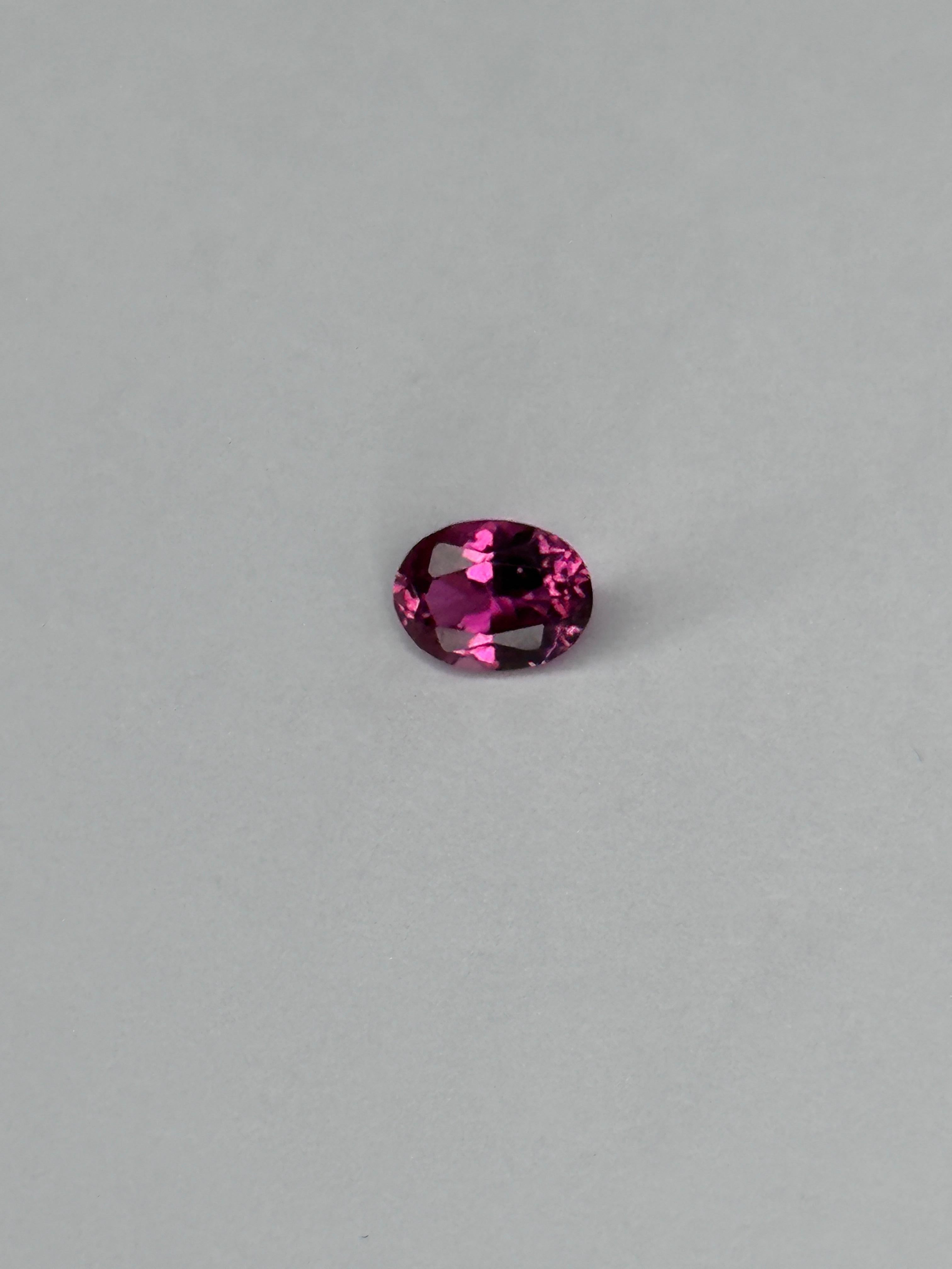 A wonderful Rubellite Tourmaline with an intense pink color from the famous Umba River located in the great African nation, Tanzania.

ID #: TRMC254
Weight: 0.93 Carats
Shape: Oval
Crown: Modified Brilliant
Pavilion: Modified Brilliant
Gem