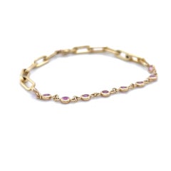 Bracciale in oro giallo con zaffiri rosa naturali da 0,93 carati