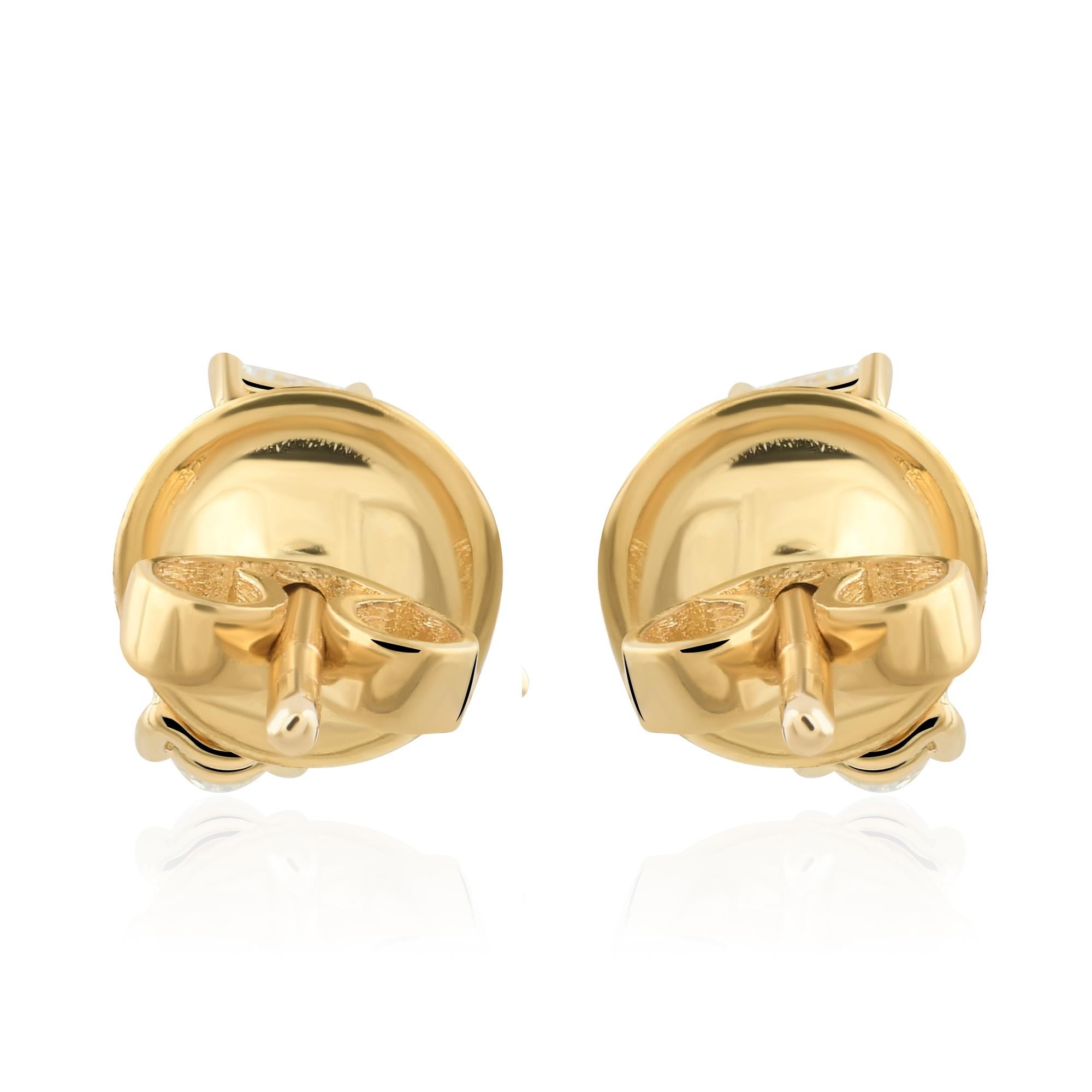 0,93 Karat SI Reinheit HI Farbe Multi Shape Diamant Ohrringe 9 Karat Gelbgold im Zustand „Neu“ im Angebot in Diera, Dubai